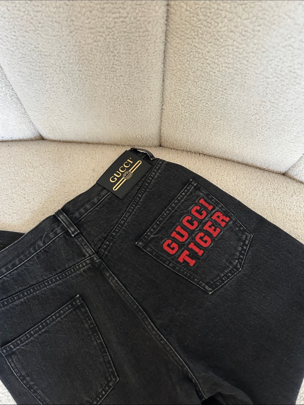 Gucci Black Straight Jeans with Branded Tag